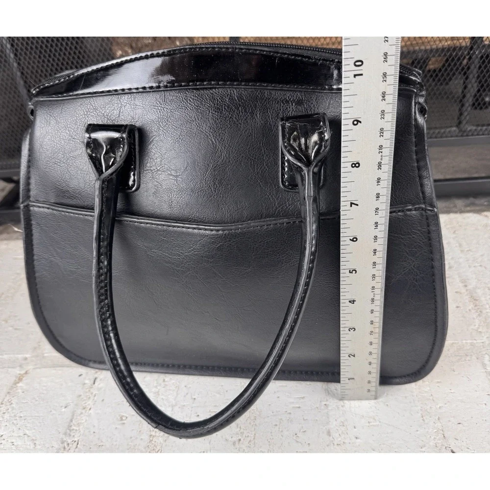 London Fog Black And‎ Beige Purse Double Handle Handbag